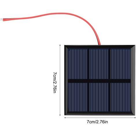 Panneau solaire portable mini 0.7W 1.5V pour charge DIY de batterie 1.2V - Module d'alimentation avec câble 70x70 mm (1/5)