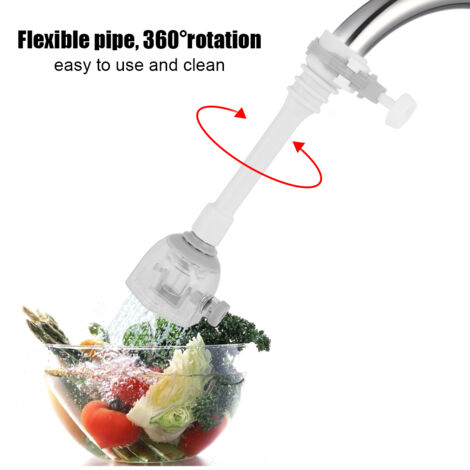Robinet de Cuisine Économiseur d'Eau Extensible 18cm Anti-Éclaboussures Gris (1/5)