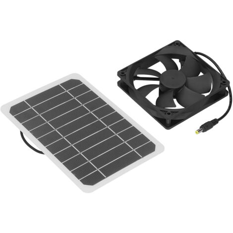 Ventilateur Solaire 6W avec Panneau et Ventilateur de Refroidissement pour Maison de Poules ou Animaux (1/5)
