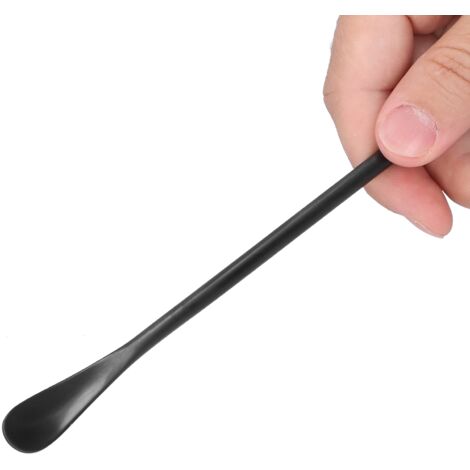 Cuillère à café en acier inoxydable 304, manche long mat noir pour cocktail et smoothie (1/5)