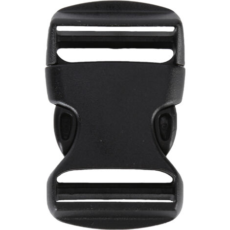 5Pcs Boucle à Libération Rapide en Plastique Réglable Double pour Sac à Dos - Remplacement DIY Artisanat - Sangle Noire 32mm