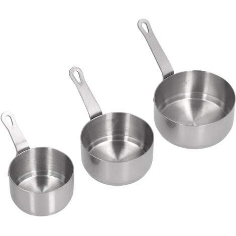 3 pièces Bols à Sauce en Acier Inoxydable avec Poignée pour Condiments, Ketchup, Apéritif - Argenté (1/5)
