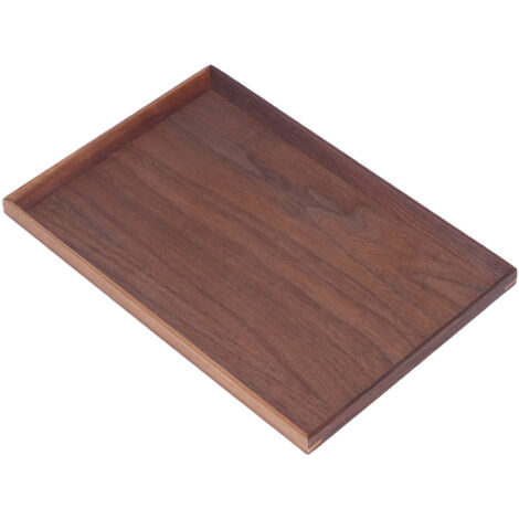Plateau Rectangulaire en Noyer pour Service - Structure à Tenon Style Chinois pour Thé, Fruits, Desserts ou Pain