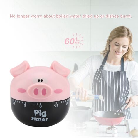 Mignon Minuteur de Cuisson Mécanique en Forme de Cochon Cartoon pour Préparations (1/5)