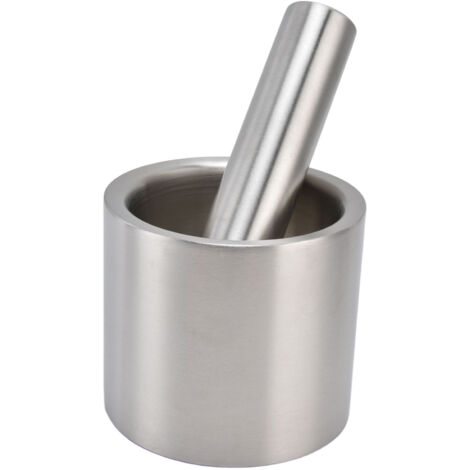 Mortier et Pilon Design à Double Structure Texture Brillante Broyeur de Cuisine Silencieux et Nettoyable pour Aliments