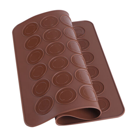 Plaque en silicone 48 cavités pour macarons, pâtisserie et décoration - Matériel de boulangerie DIY (1/5)