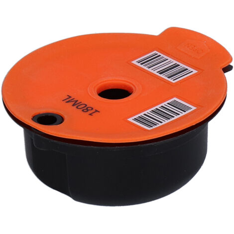 Capsule de Café Réutilisable avec Brosse et Cuillère, Filtre pour Maison, Bureau ou Café, 180ML Orange (1/5)