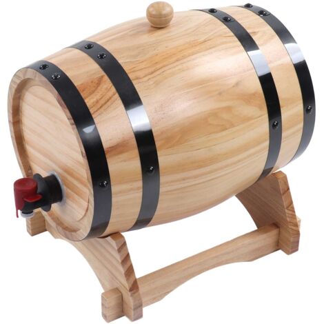 Fût de Vin en Pin pour Vieillissement, Tonneau en Bois pour Bière Artisanale, Idéal Bar et Barbecue (1/5)