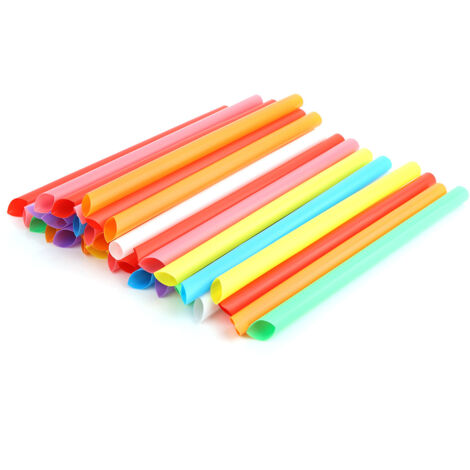100 Pailles en Plastique Colorées pour Boissons, Large Diamètre pour Bubble Tea, Lot de 100 Unités Multicolores (1/5)