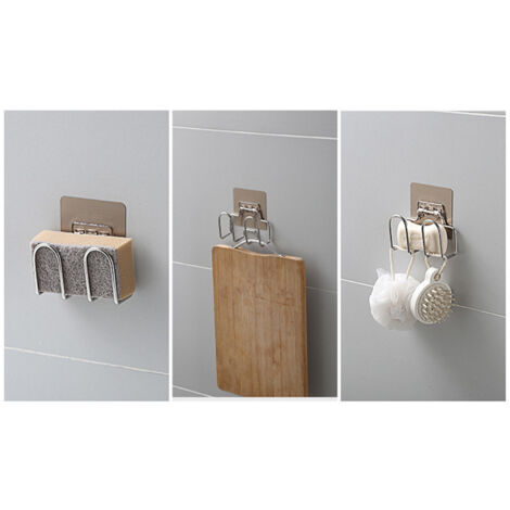 Support mural pour couvercles de casseroles sans perçage, rangement anti-rouille pour planches à découper et séchage rapide, organisateur de cuisine pratique (1/5)