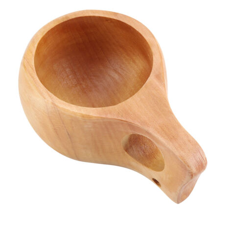 Tasse à café en bois portable pour extérieur, mug naturel pour boissons chaudes avec anse (1/5)