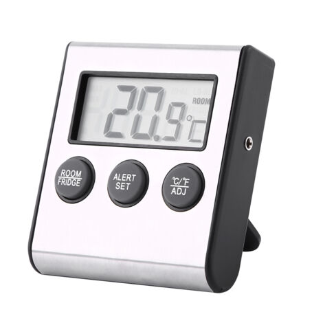 Thermomètre Numérique LCD pour Réfrigérateur/Congélateur avec Support et Aimant (1/5)