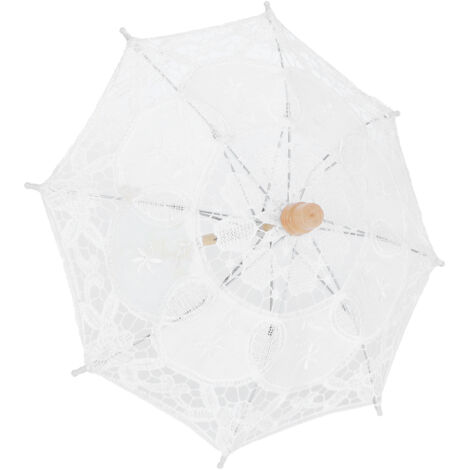 Parapluie de Mariée Dentelle Vintage Blanc pour Photoshoot et Fêtes Costumées (1/5)