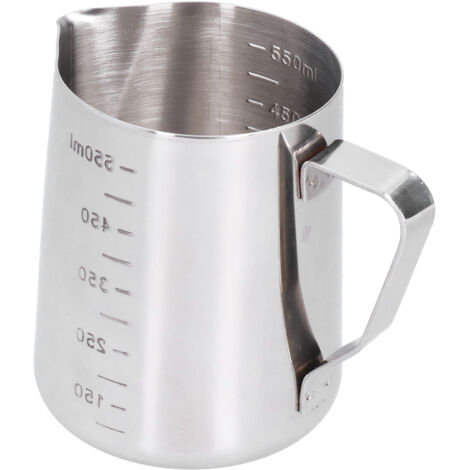 Pitcher à lait inoxydable 550ML pour mousse à café avec échelle graduée, idéal pour bar et maison (1/5)