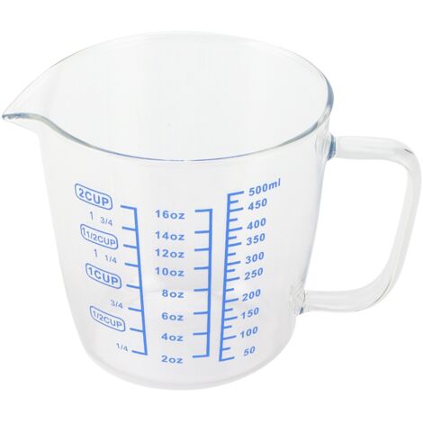 Verre gradué résistant à la chaleur avec couvercle pour mesurer lait et liquides (500ml) (1/5)