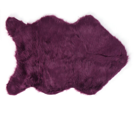Tapis en Fausse Fourrure Mouton Doux - Décoration Salon Chambre Tapis Violet (1/5)