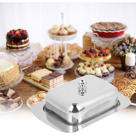 Boîte de Rangement Alimentaire en Acier Inoxydable pour Beurre et Fromage avec Couvercle (1/5)