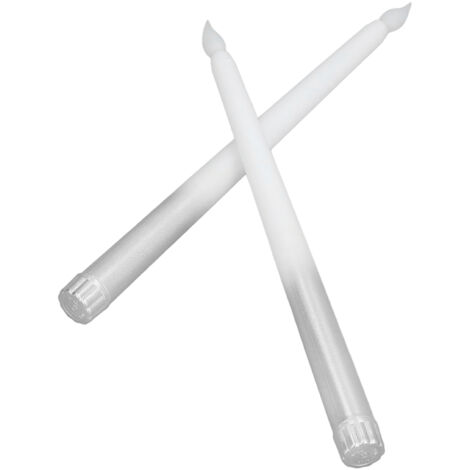 2 pièces Bougies LED Effet Cire avec Interrupteur, pour Anniversaire Mariage Fêtes Décoration Maison, Finition Argentée (1/5)
