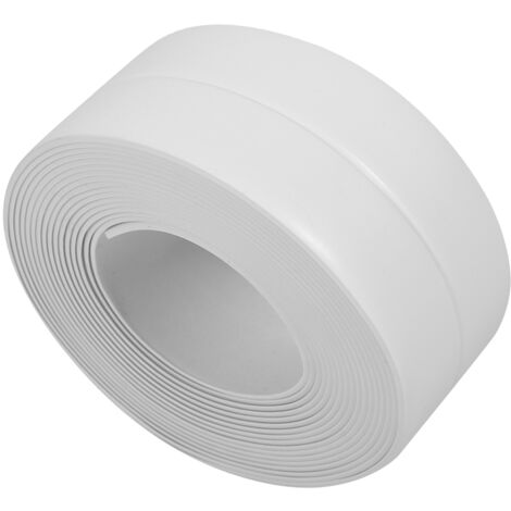 Bande d'étanchéité adhésive pour lavabo et mur, finition de bordure de cuisine (Blanc 2 38mm x 3.2m) (1/5)