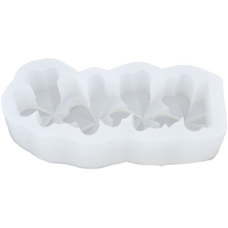 Moules à Bougies en Silicone Alimentaire, Faciles à Démouler pour Chocolat, Gâteaux et Décoration Maison DIY - Forme Trèfle à Quatre Feuilles (1/5)