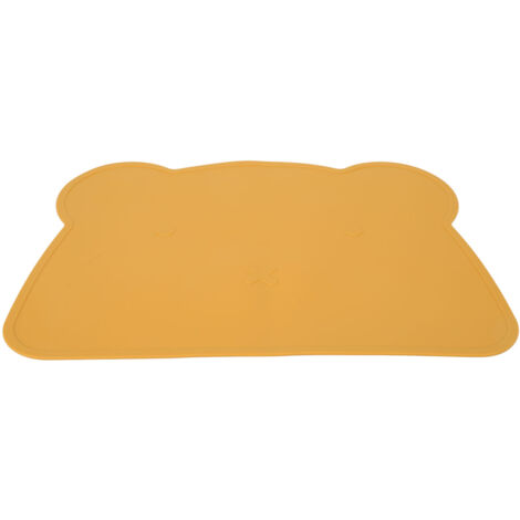 Tapis en Silicone Épais Anti-Dérapant pour Table - Isolation Thermique, Design Ours, Idéal Maison/Hôtel/Restaurant (Jaune) (1/5)