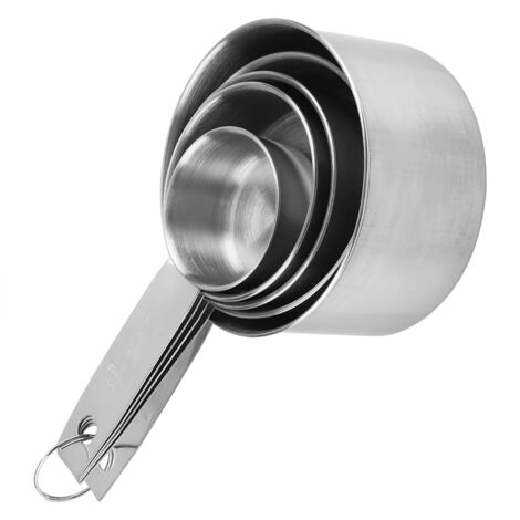 5 pièces Cuillères et Tasses de Mesure en Acier Inoxydable Anti-rouille pour Pâtisserie et Cuisine (1/5)