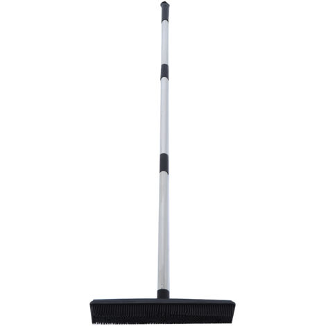 Balai Télescopique Multifonction pour Tapis et Poils d'Animaux - Outil de Nettoyage Noir (1/5)