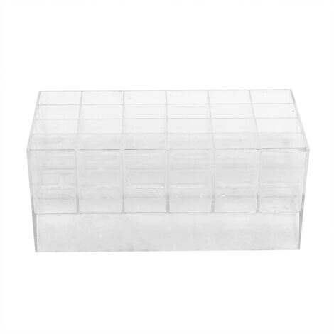 Étagère de Rangement Transparente 24 Cases pour Rouges à Lèvres et Vernis à Ongles (1/5)