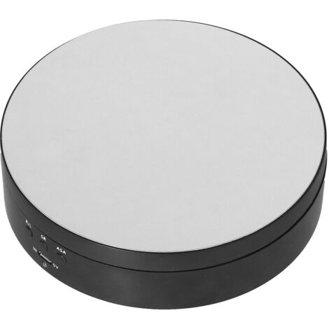 Plateau tournant motorisé 138mm avec 3 vitesses réglables, support pour bijoux alimenté par USB, noir (1/5)