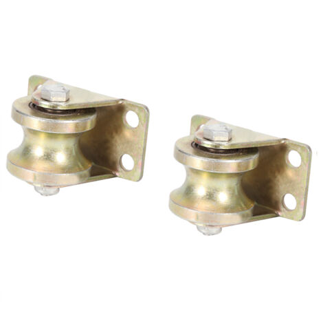 2 roulements à galets coulissants 32mm pour portail, roue en U avec rail de guidage (1/5)
