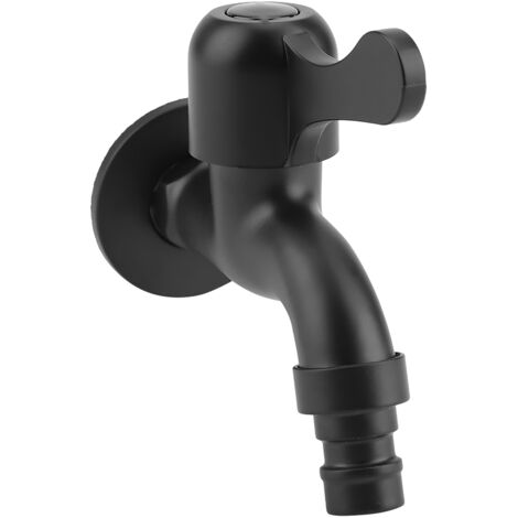 Robinet de Jardin en Acier Inoxydable 304 Noir à Fixation Murale pour Salle de Bain (Machine à Laver) (1/5)