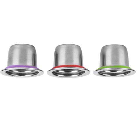 3 Pièces Capsules Réutilisables en Acier Inoxydable Filtre Rechargeable 30x22x20mm Compatibles Nespresso (1/5)