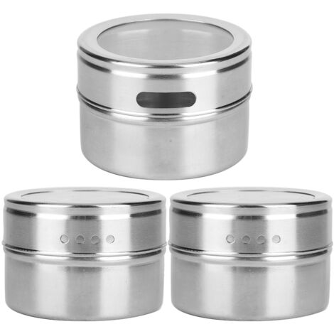 3 Pièces Pots à Épices en Acier Inoxydable pour Cuisine et Barbecue