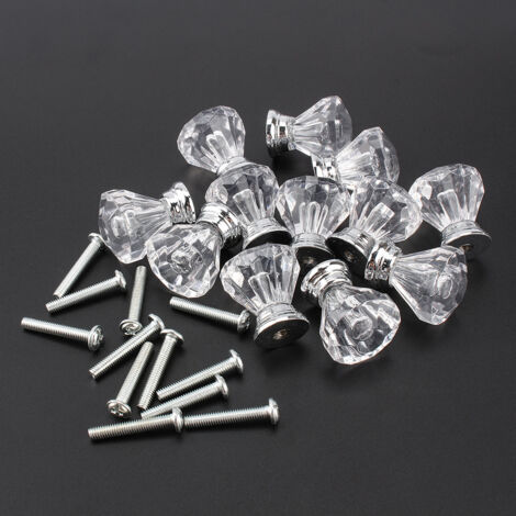Poignée de tiroir en cristal diamanté 12 mm pour meuble et armoire (1/5)