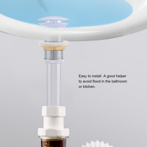 G1 1/4" Robinetterie de Lavabo en Laiton avec Mécanisme Pop-Up sans Débordement (Chrome Argenté) (1/5)