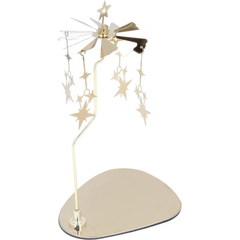 Porte-bougie rotatif en acier inoxydable, style européen romantique avec plateau triangulaire étoilé pour aromathérapie et carillon à vent. (1/5)