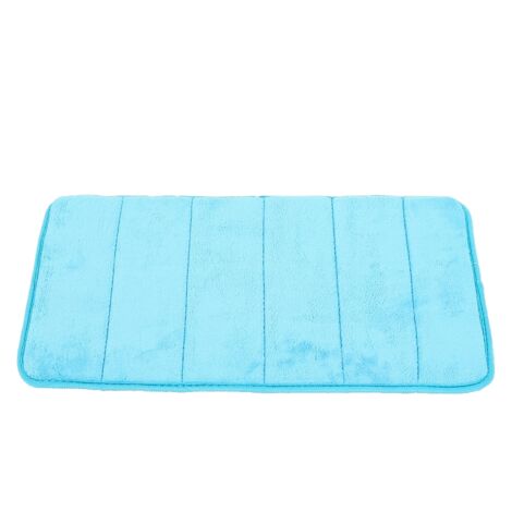 Tapis de sol absorbant, séchage rapide, antidérapant et enroulable pour la maison (Bleu clair) (1/5)