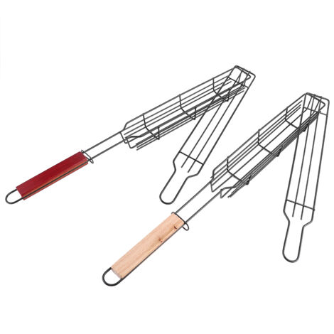 Panier de Cuisson Hot Dog Barbecue Portable en Acier Inoxydable Antiadhésif - 2 Pièces (1/5)