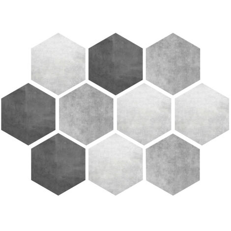10 Autocollants Hexagonaux Adhésifs pour Carrelage Mur et Sol, Imperméables et Antidérapants, Décoration Maison (1/5)