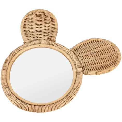 Miroir Suspendu en Rotin Haute Définition pour Salle de Bain et Décoration Murale Hôtel (1/5)