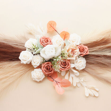 Arche de Mariage Style Bohème Couronne de Fleurs Artificielles pour Linteau