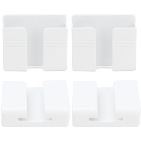 4 étagères murales sans perçage pour téléphone portable, support de charge avec télécommande, design à rayures horizontales (1/5)