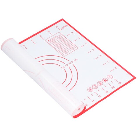 Tapis de Cuisson en Silicone Anti-Dérapant avec Échelle, 29x26cm Rouge pour Pâtisserie et Boulangerie (1/5)