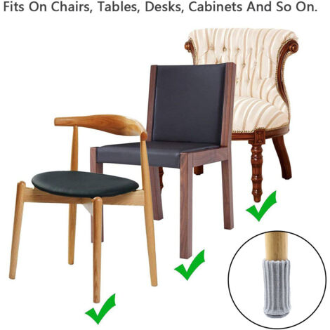 16 pièces Protège-pieds de Chaise Antidérapants Élastiques, Housses de Protection pour Meubles, Embouts pour Pieds de Chaise (1/5)