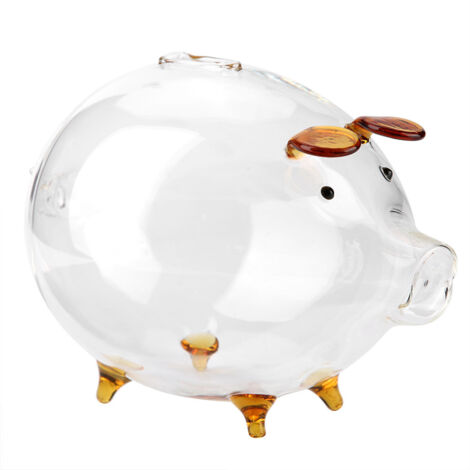 Tirelire en Verre Transparent pour Enfants - Cagnotte Épargne Pièces Cochon Cadeau (1/5)