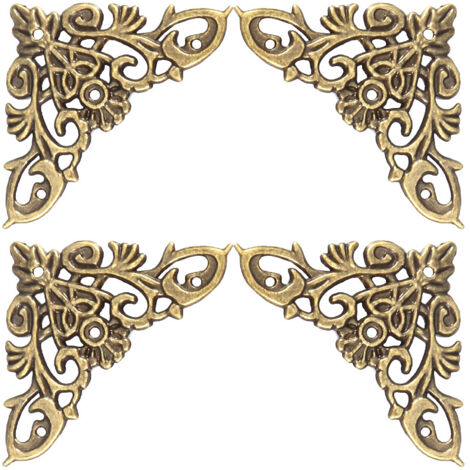 12 Pièces Coins de Décoration en Bois Style Antique pour Boîte à Bijoux et Album (1/5)