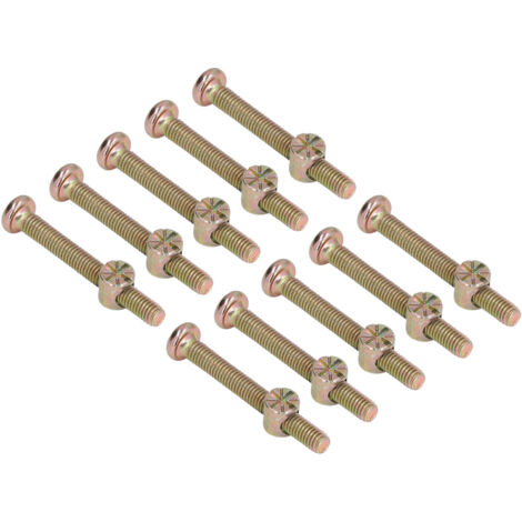 10 Jeux de Vis à Tête Cylindrique Hexagonale M6 en Acier Inoxydable Galvanisé pour Lit Bébé et Meubles, Kit de Quincaillerie M6x50mm (1/5)