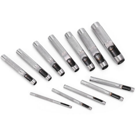 Kit de 12 poinçons à trous pour ceintures en acier carbone, poinçon multifonction pour cuir, outils manuels 316mm (1/5)