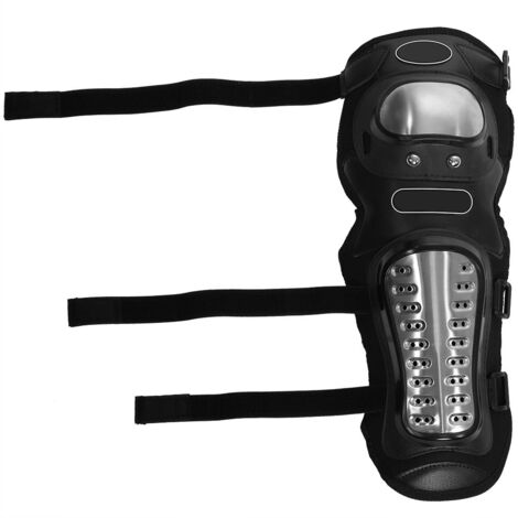 2 Pièces Genouillères et Protections Tibia en Acier Inoxydable pour Moto Cross ATV Adultes (1/5)