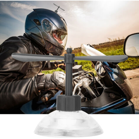 Hélice de Casque Motocyclette Décorative en Caoutchouc et Plastique avec Ventouse (Noir) (1/5)